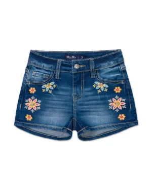 Girls Falling Flowers Shorts