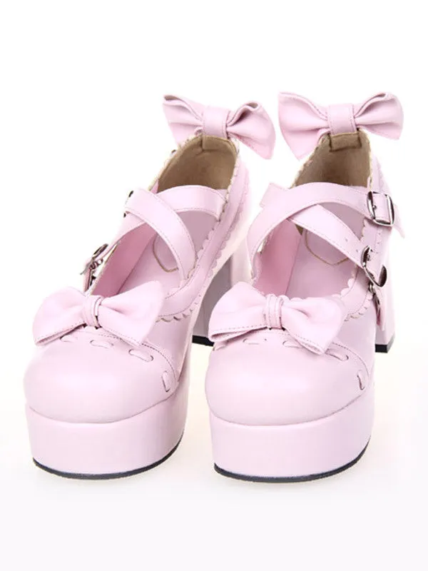 Glorious White High Heels Platform PU Womens Lolita Shoes
