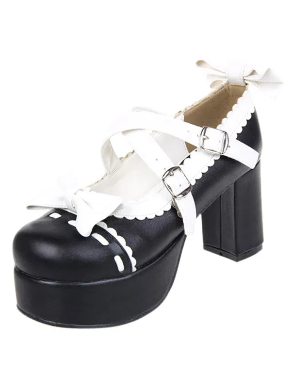 Glorious White High Heels Platform PU Womens Lolita Shoes