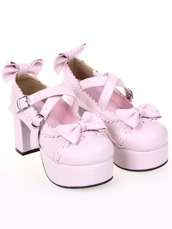 Glorious White High Heels Platform PU Womens Lolita Shoes