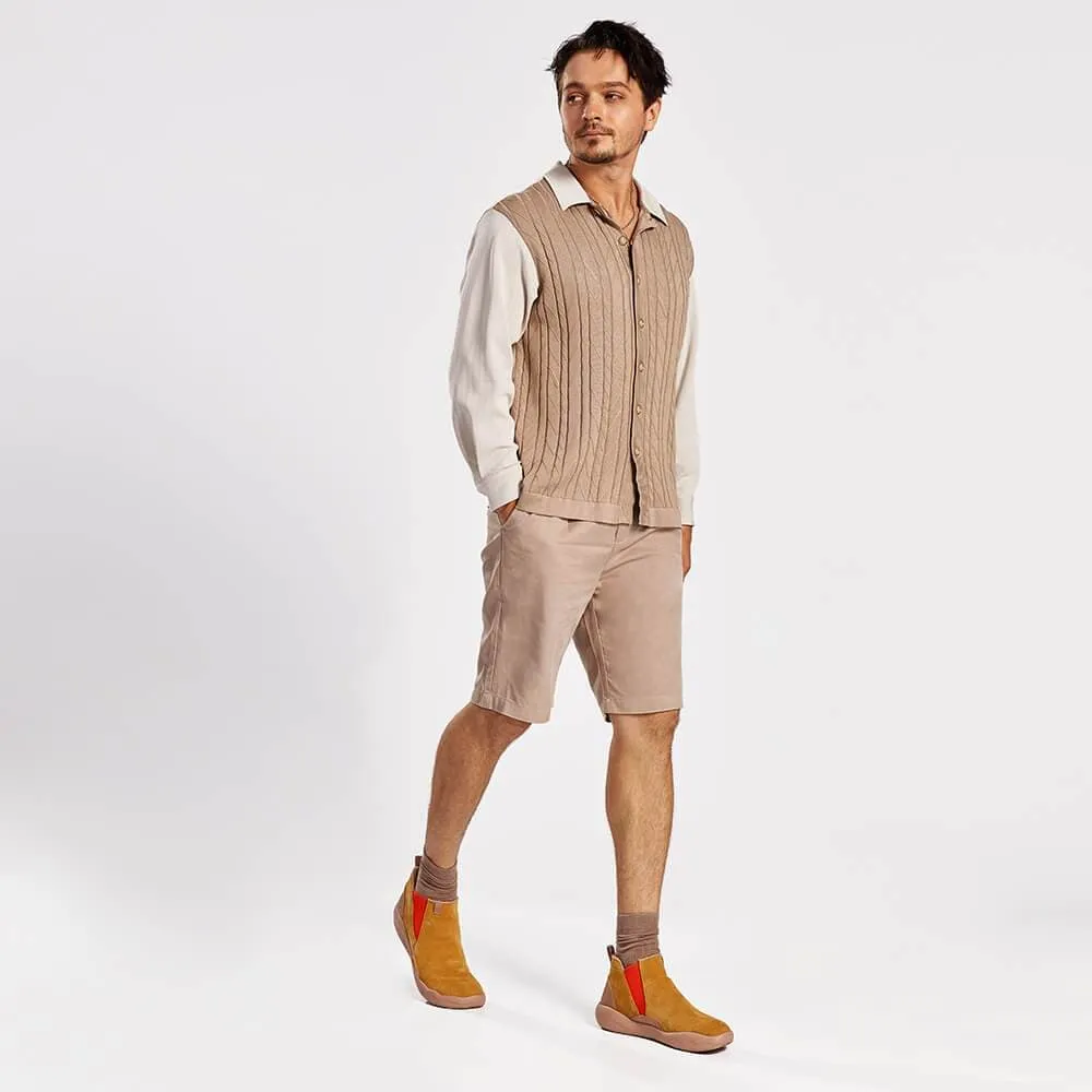 Granada Khaki Cow Suede Boots Men