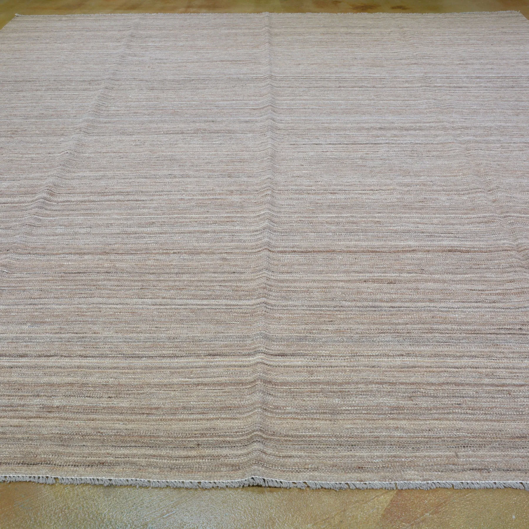 Hand-Woven Modern Reversible Kilim Contemporary Design Wool Rug (Size 8.2 X 9.11) Cwrsf-1650