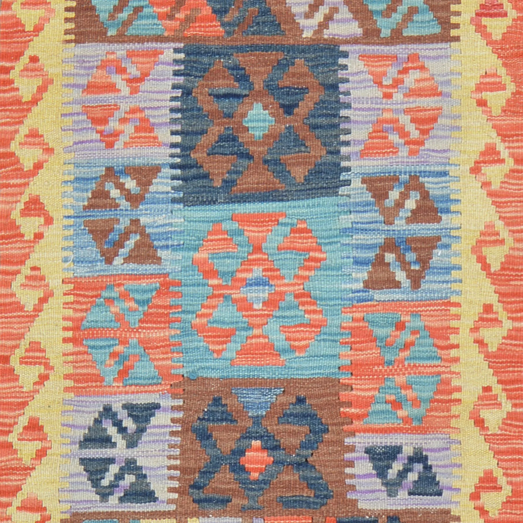 Hand-Woven Southwestern Afghan Mimana Kilim Handmade Wool Rug (Size 1.11 X 2.9) Brrsf-1716