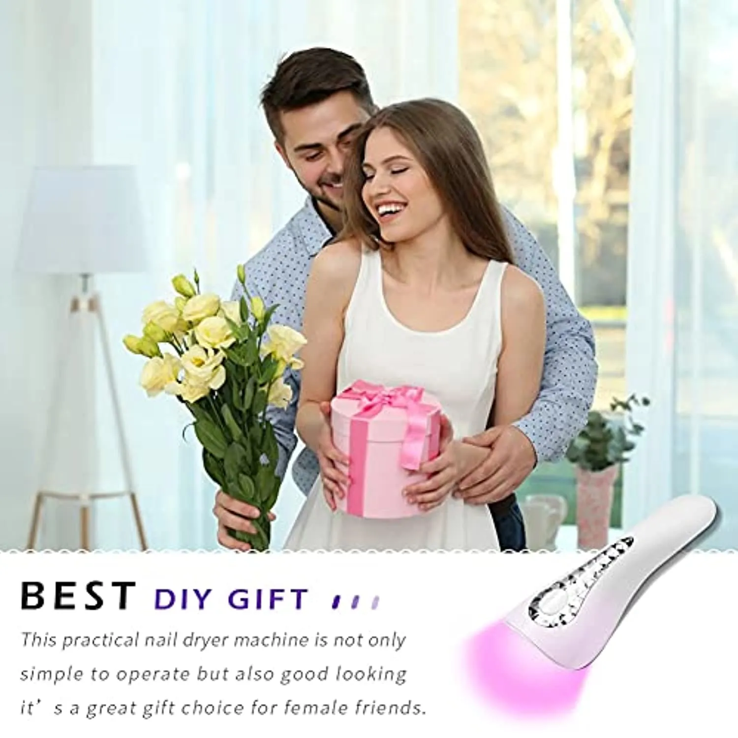 Handheld LED Nail Lamp, Mini Wireless UV Nail Light Rechargable Portable Nail Dryer Nail Polish Curing Lamp Fast-Dry,Dolphin Shape Nail Dryer Machine for DIY & Salon Manicure