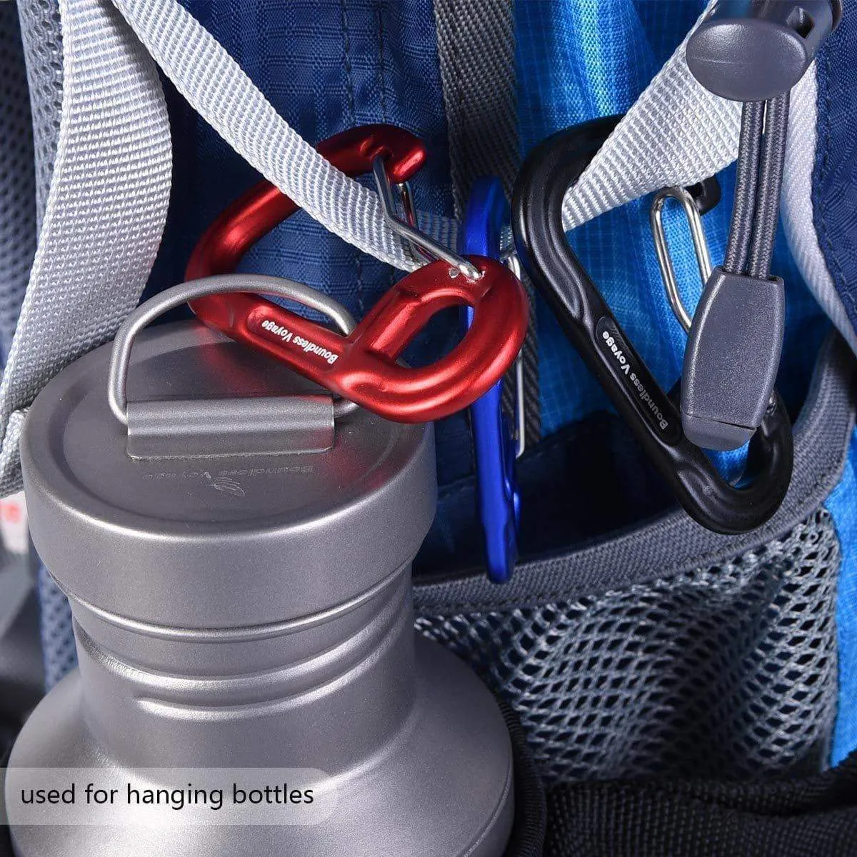 iBasingo 1/6/10 Pack Aluminum Alloy Carabiner Clips Outdoor Camping Climbing Snag-Free Wiregate Carabiners Buckle Keychain for Hiking Traveling Backpacking