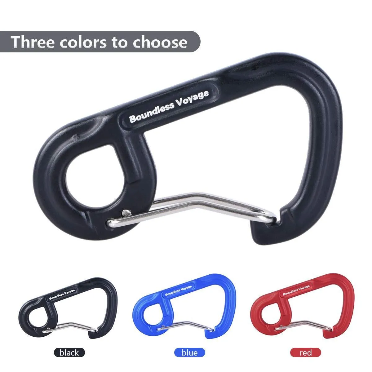 iBasingo 1/6/10 Pack Aluminum Alloy Carabiner Clips Outdoor Camping Climbing Snag-Free Wiregate Carabiners Buckle Keychain for Hiking Traveling Backpacking