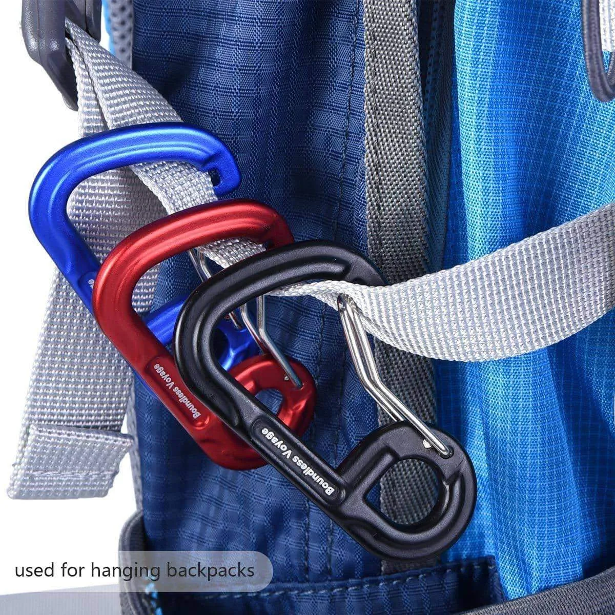 iBasingo 1/6/10 Pack Aluminum Alloy Carabiner Clips Outdoor Camping Climbing Snag-Free Wiregate Carabiners Buckle Keychain for Hiking Traveling Backpacking