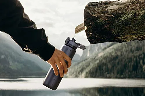 InstaLite Unbreakable Sports Water Bottle 1 Litre with Time Markings, BPA Free Non-Toxic Water Bottle for Gym, Office Water Bottle (Stone Grey, 1000 ML)