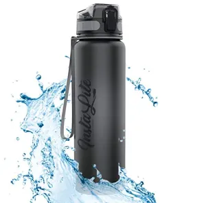InstaLite Unbreakable Sports Water Bottle 1 Litre with Time Markings, BPA Free Non-Toxic Water Bottle for Gym, Office Water Bottle (Stone Grey, 1000 ML)