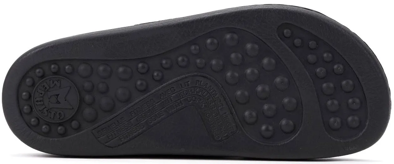 'James' men's ergonomic wide fit (H) strap sandal - Black