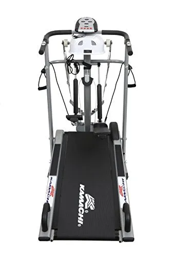 KAMACHI 6 in 1 Home use Manual Treadmill with Electric Vibrator, Twister, Stepper, Pushup Bar, 3 Level Manual Incline & Multifunction Treadmill for Home
