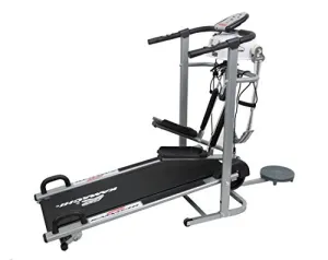 KAMACHI 6 in 1 Home use Manual Treadmill with Electric Vibrator, Twister, Stepper, Pushup Bar, 3 Level Manual Incline & Multifunction Treadmill for Home