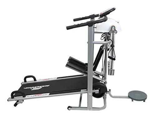 KAMACHI 6 in 1 Home use Manual Treadmill with Electric Vibrator, Twister, Stepper, Pushup Bar, 3 Level Manual Incline & Multifunction Treadmill for Home