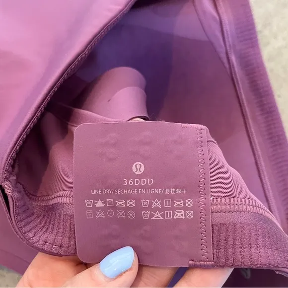 lululemon NWT AirSupport Bra in Vintage Plum/Vivid Plum 36DDD