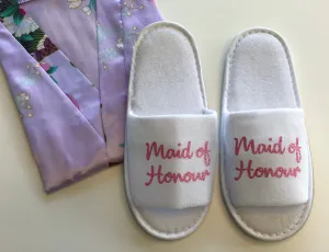 Maid of Honour Slippers - Light Pink Glitter Script, Style C