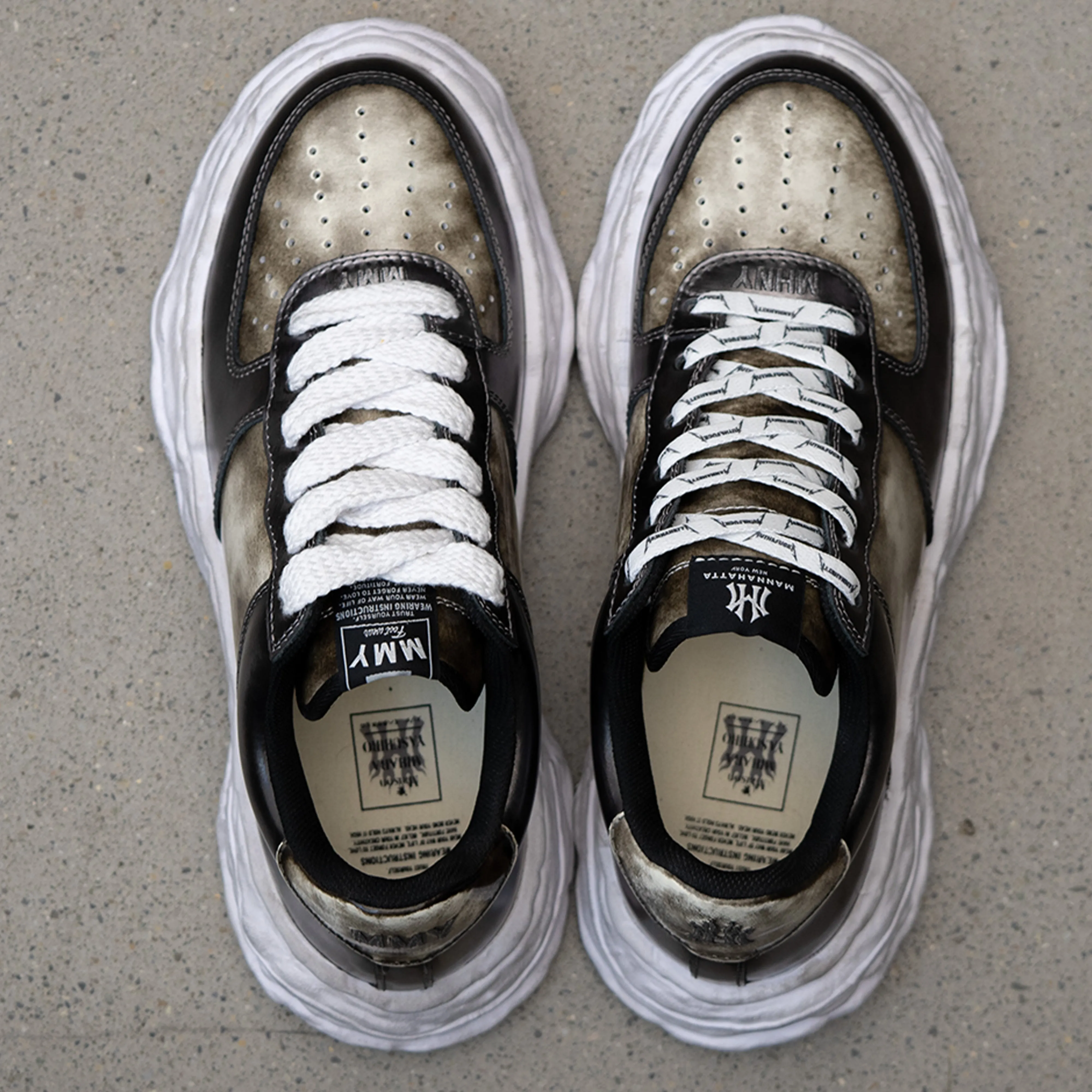MANNAHATTA NYC x MAISON MIHARA YASUHIRO - WAYNE OG SOLE PATTERN LEATHER SNEAKER