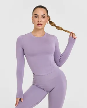 Mellow Soft Mid Long Sleeve Top | Soft Purple