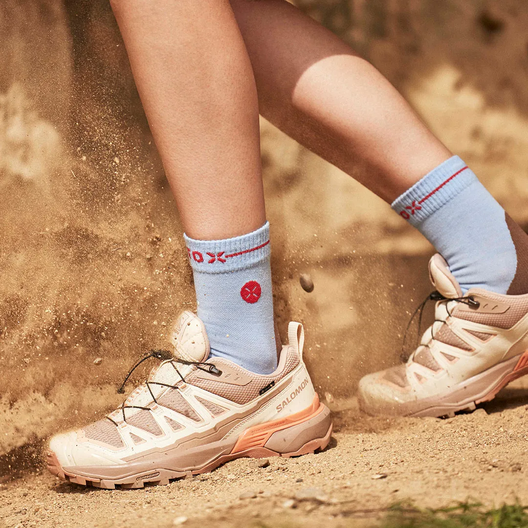 Merino Hiking Ankle Socks Women | Blue / Brown