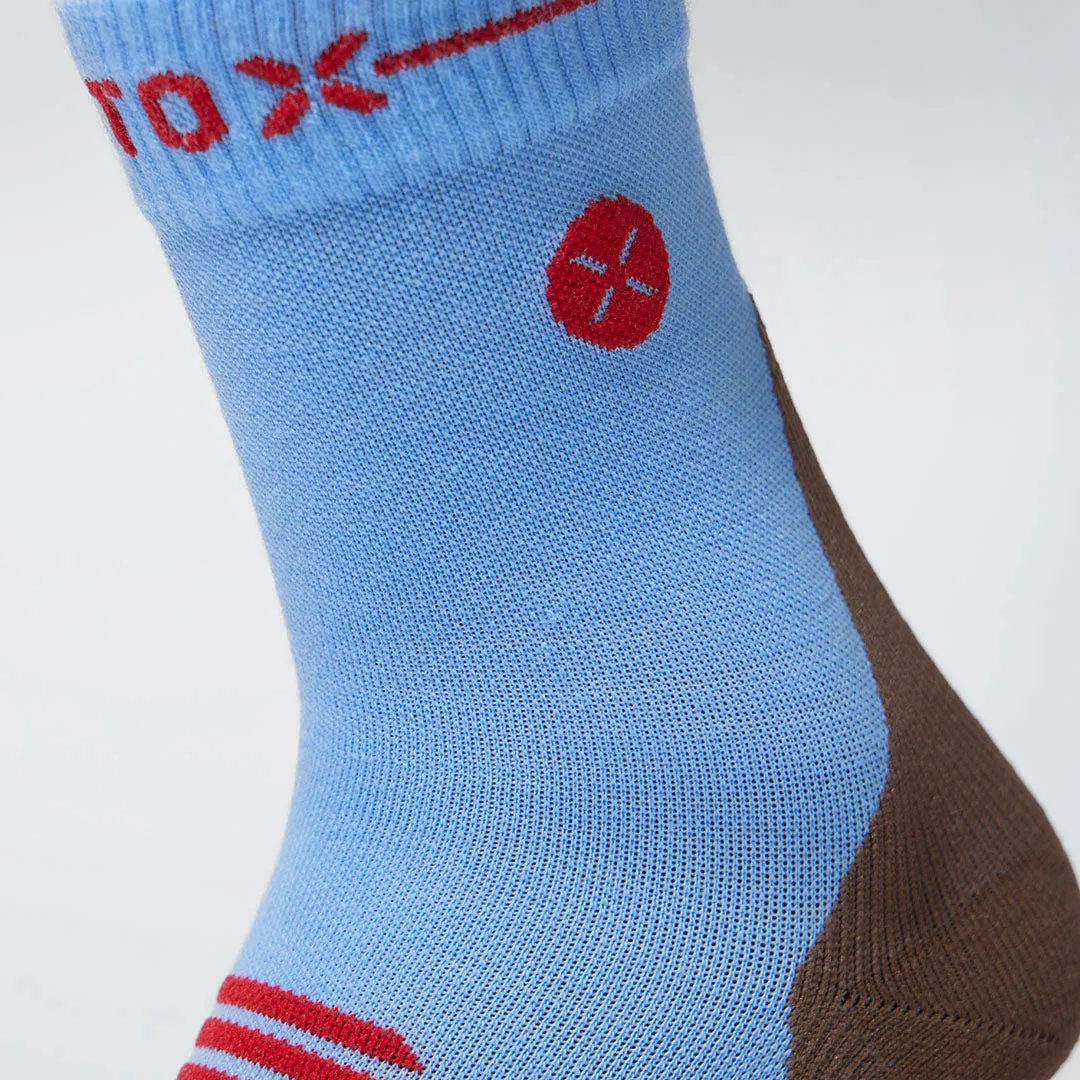 Merino Hiking Ankle Socks Women | Blue / Brown