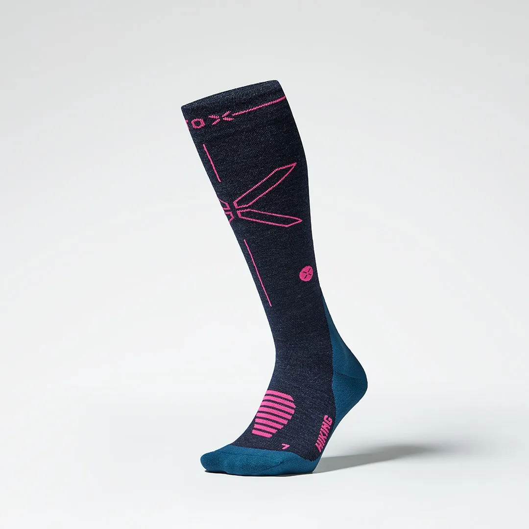 Merino Hiking Socks Women | Dark Blue / Pink