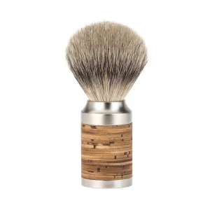 MÜHLE ROCCA Shaving Brush, Silvertip Badger, Stainless Steel & Birch Bark