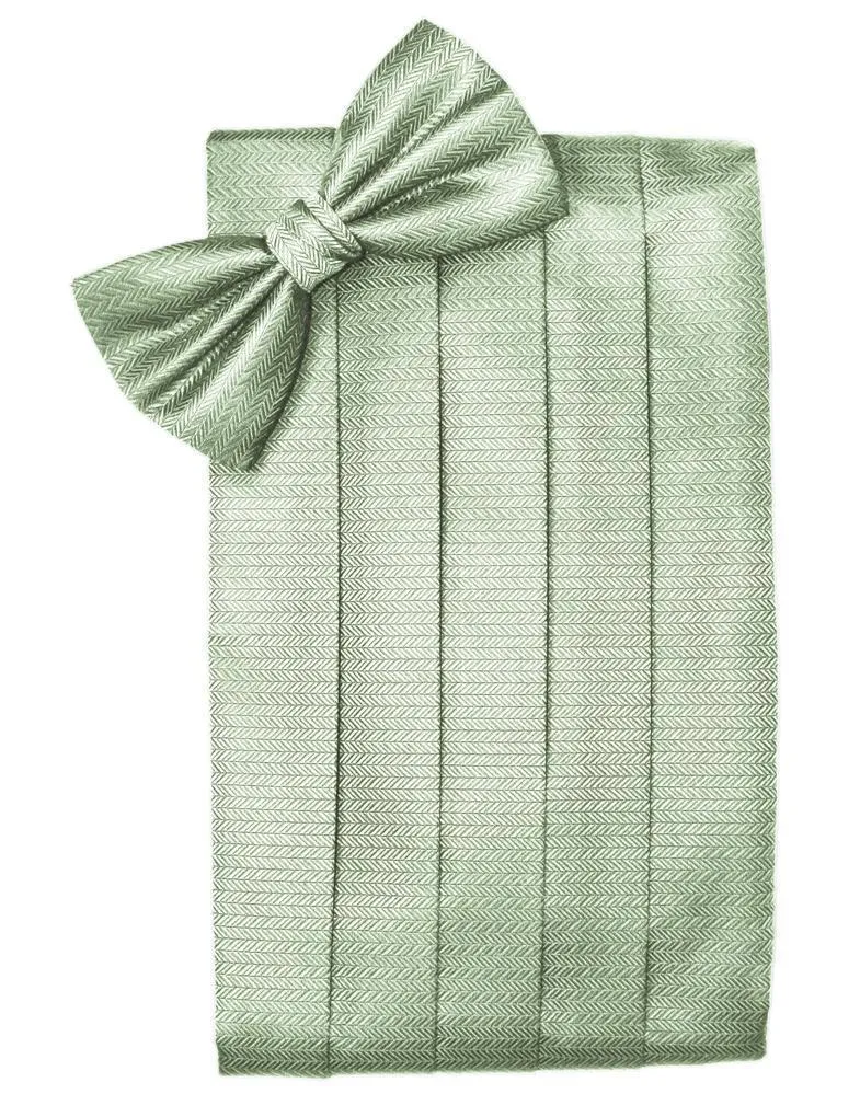 Mint Herringbone Kids Cummerbund