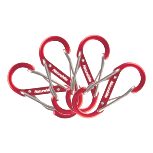 Naturehike - S Type Aluminum Alloy Hook 4PCs (Small) - Red