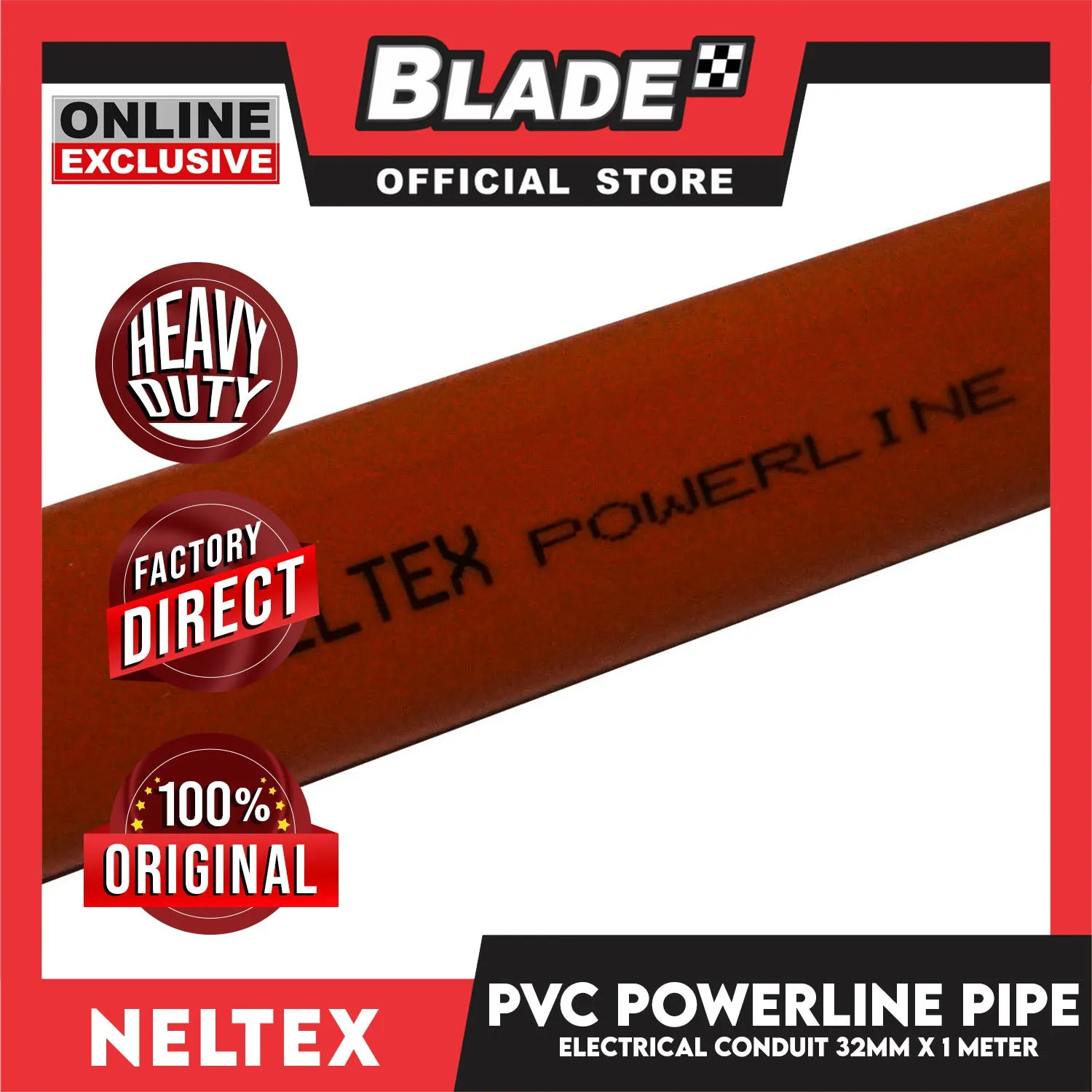 Neltex PVC Powerline Electrical Conduit Pipe 32mm x 1meter