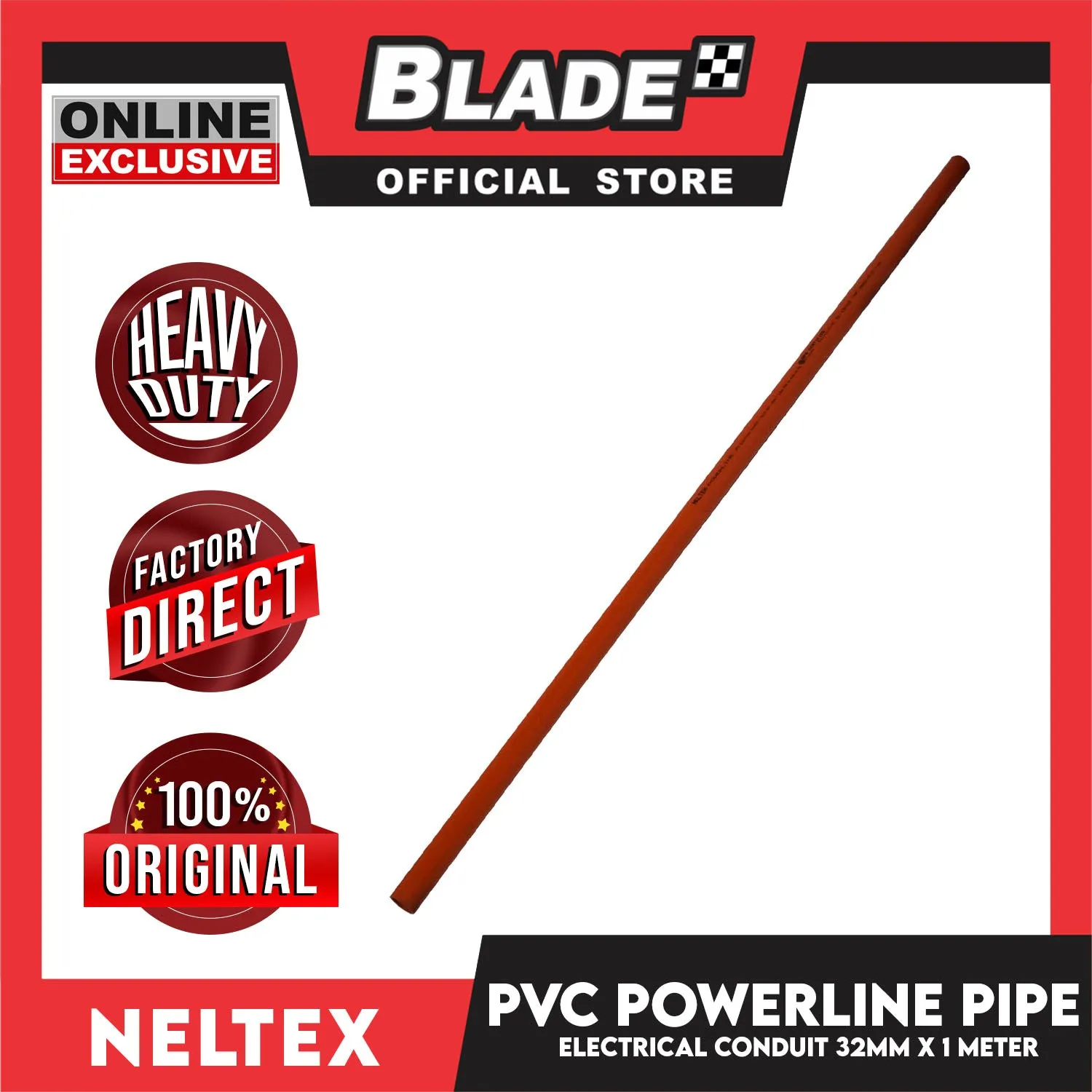 Neltex PVC Powerline Electrical Conduit Pipe 32mm x 1meter