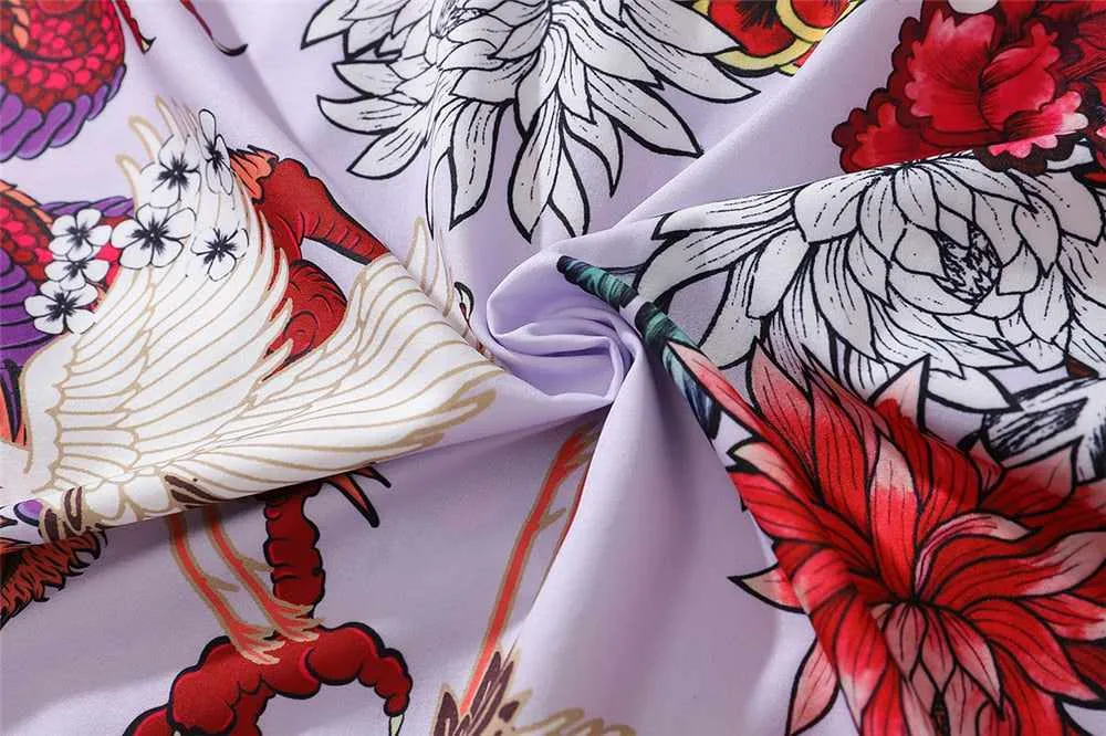 Neo Brawler Firecracker Dragons and Cranes Hawaiian Beach Shirt