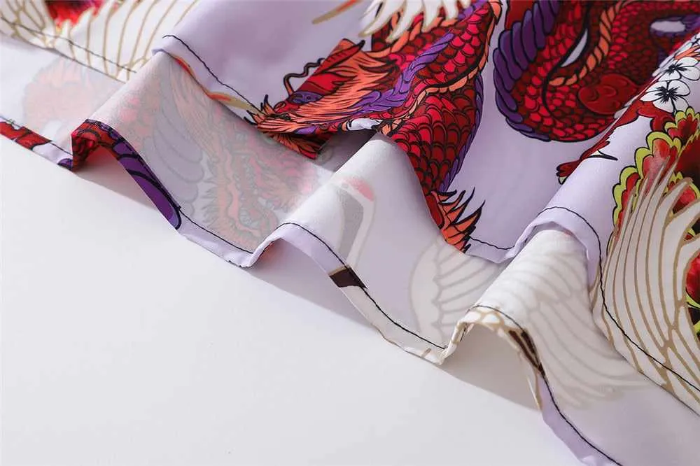 Neo Brawler Firecracker Dragons and Cranes Hawaiian Beach Shirt