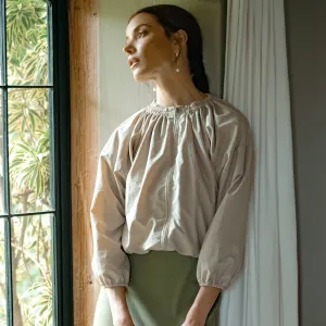 Norma Recycled Ruffle Jacket, in Beige