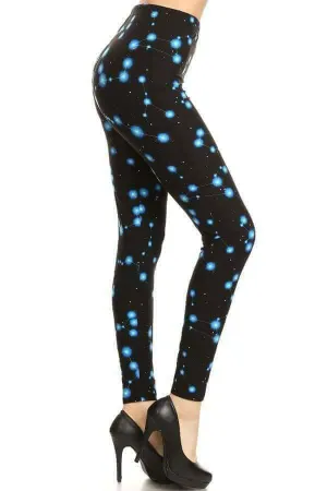 One Size Constellation Print Leggings