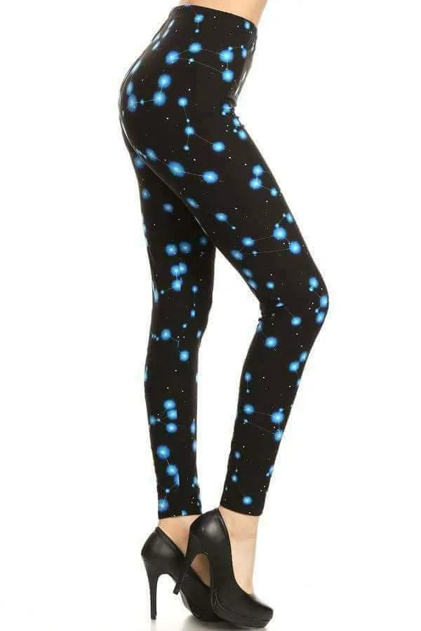 One Size Constellation Print Leggings