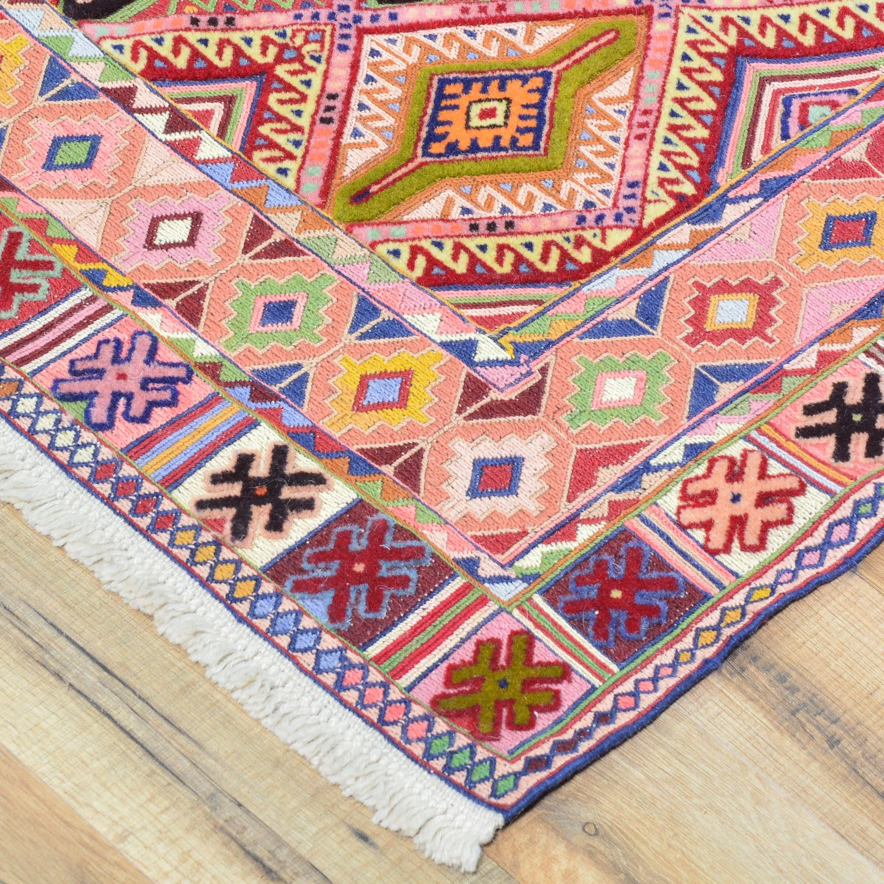 Oriental Multiple Weave Dazangi Tribal Design Handmade Wool Sumak Rug (Size 2.10 X 9.9) Cwral-8259