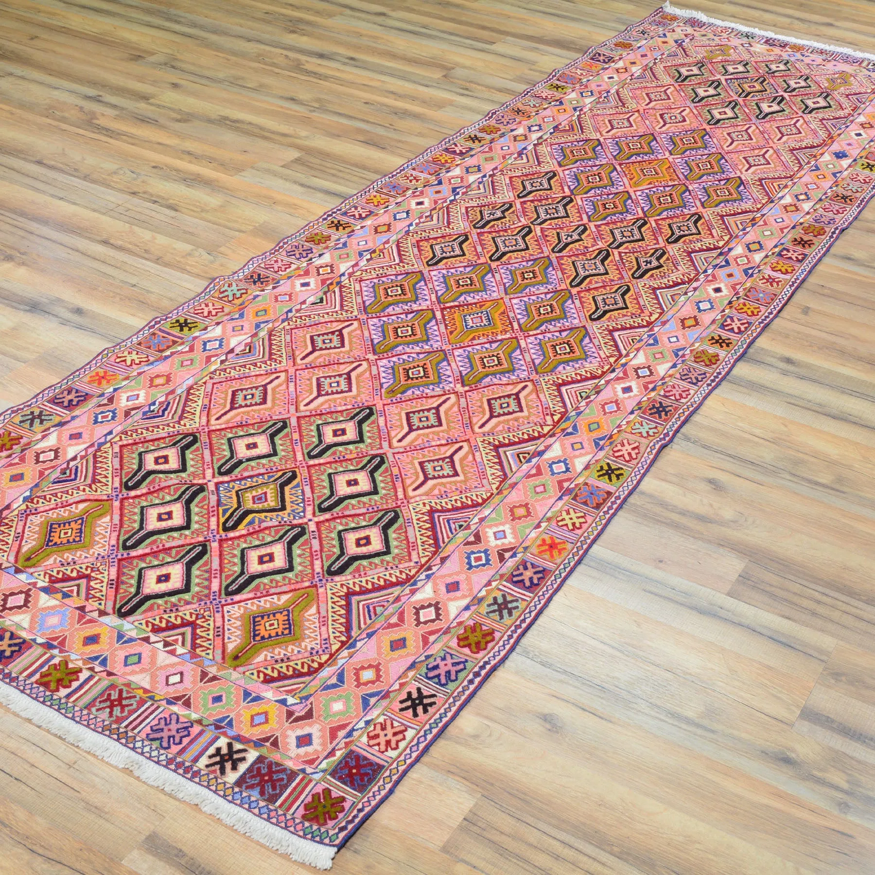 Oriental Multiple Weave Dazangi Tribal Design Handmade Wool Sumak Rug (Size 2.10 X 9.9) Cwral-8259