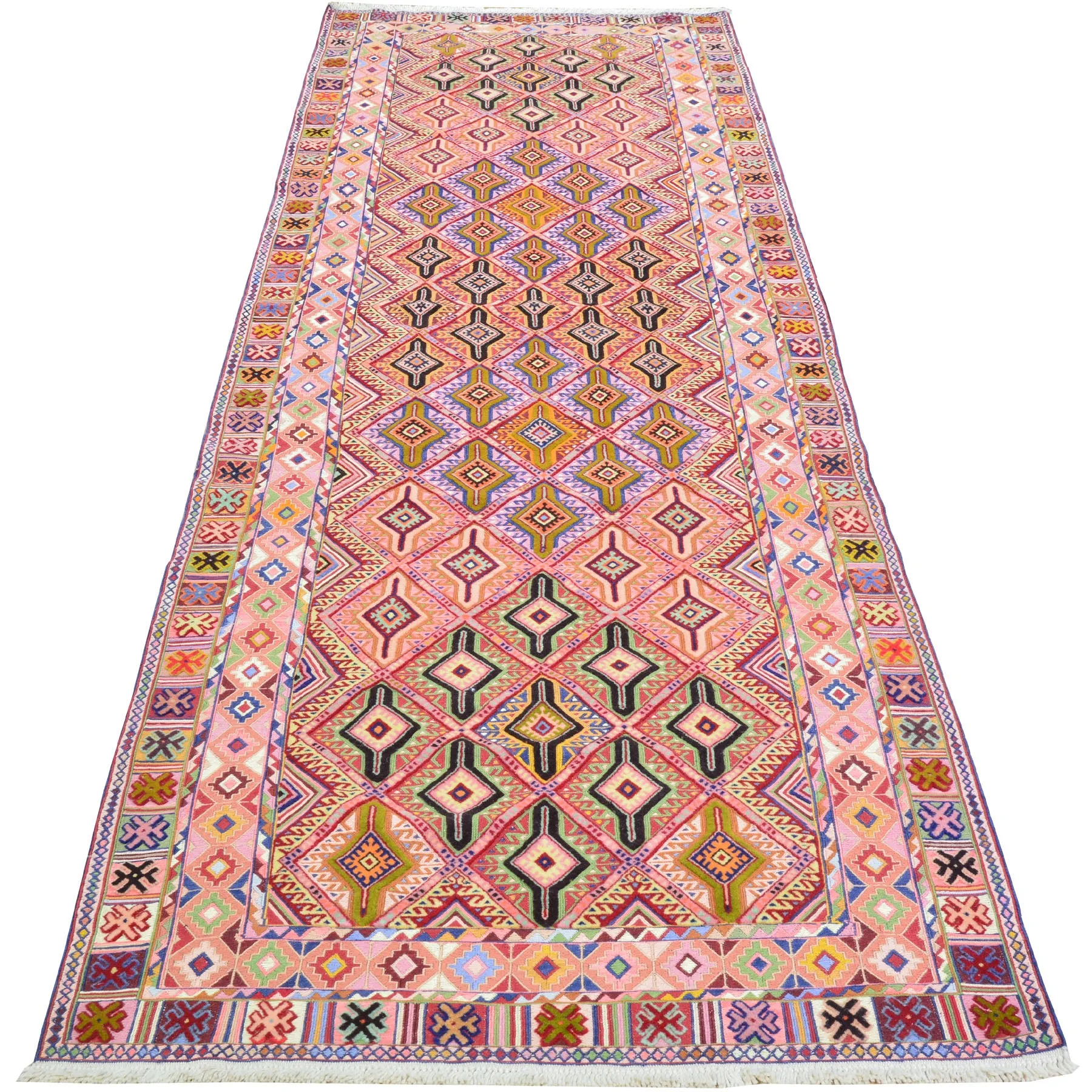 Oriental Multiple Weave Dazangi Tribal Design Handmade Wool Sumak Rug (Size 2.10 X 9.9) Cwral-8259