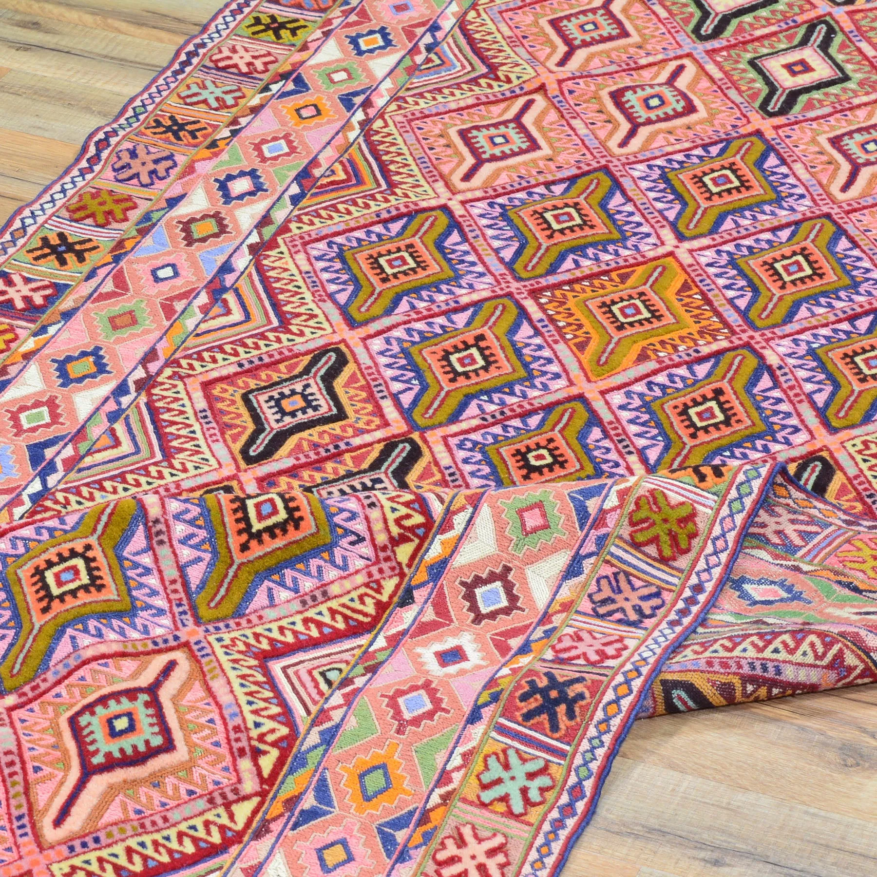 Oriental Multiple Weave Dazangi Tribal Design Handmade Wool Sumak Rug (Size 2.10 X 9.9) Cwral-8259