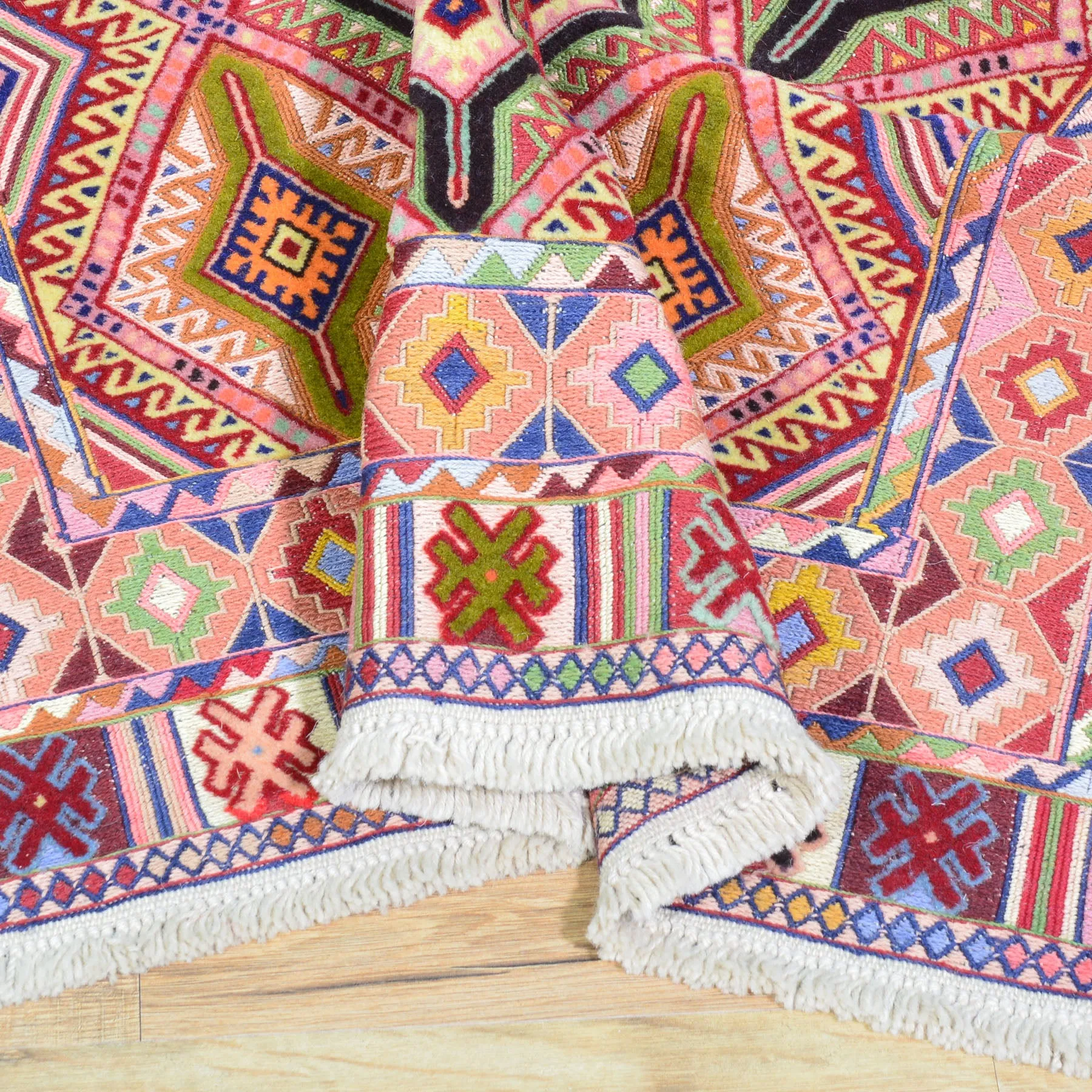 Oriental Multiple Weave Dazangi Tribal Design Handmade Wool Sumak Rug (Size 2.10 X 9.9) Cwral-8259