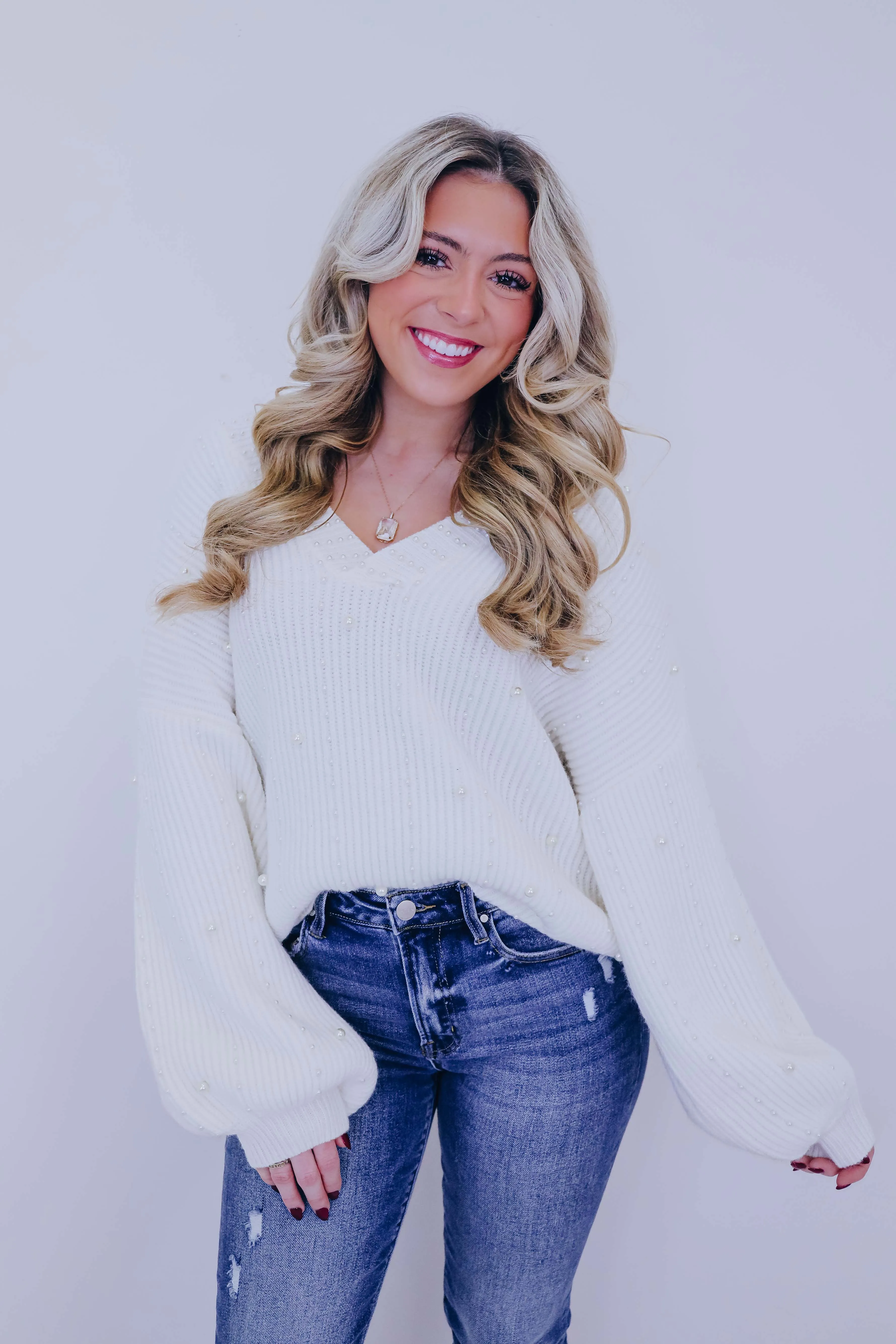 Over The Moon Pearl Sweater By POL - 3 Colors