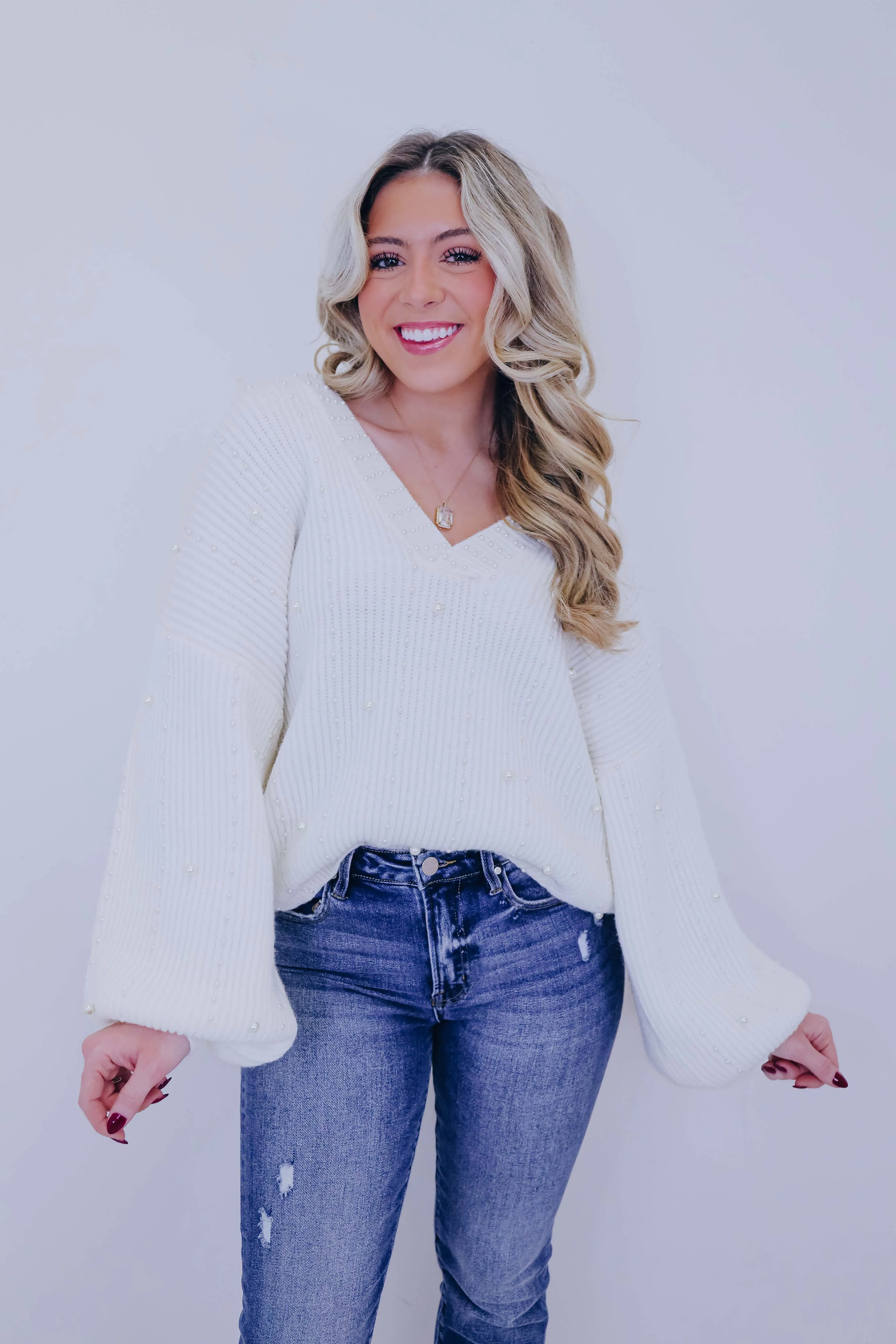 Over The Moon Pearl Sweater By POL - 3 Colors