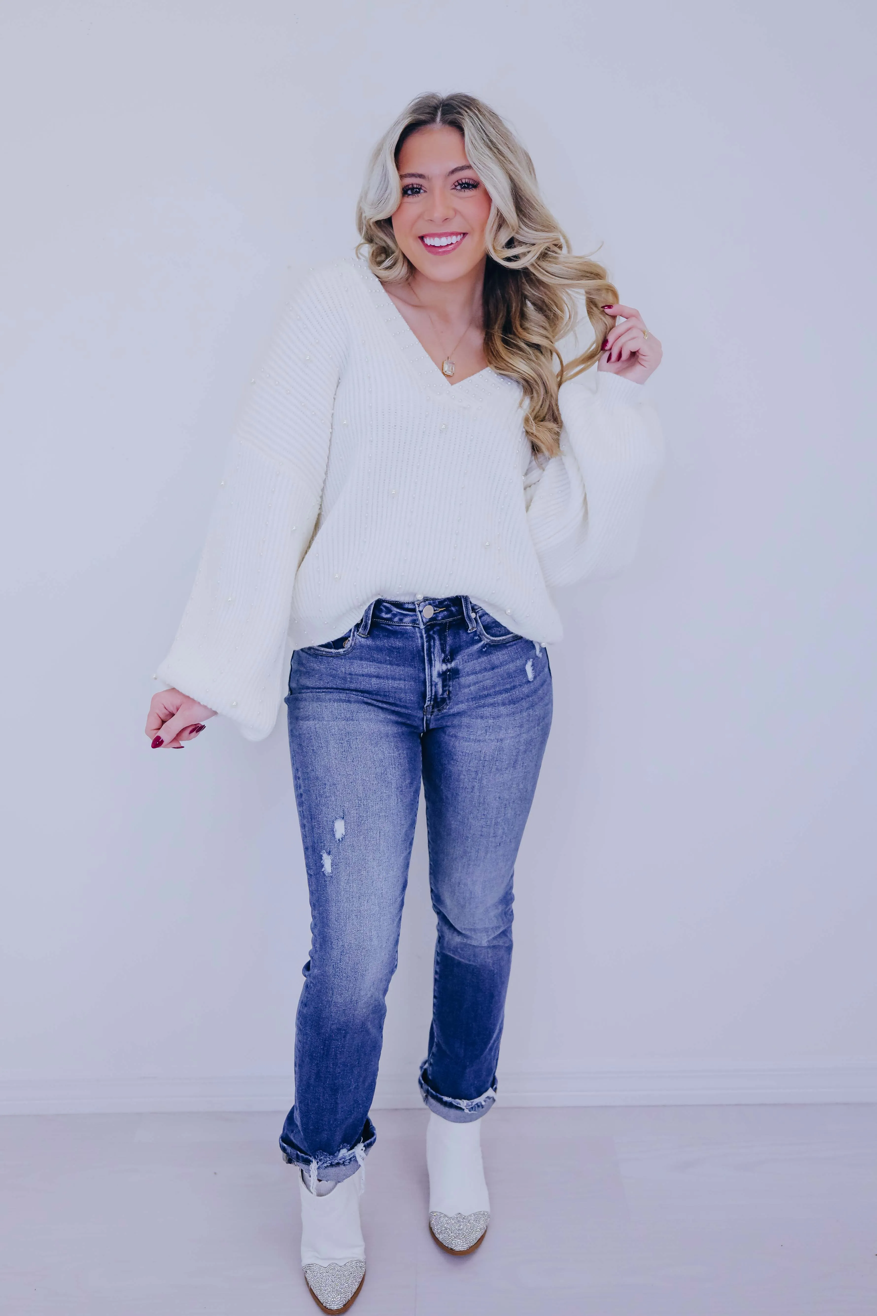 Over The Moon Pearl Sweater By POL - 3 Colors