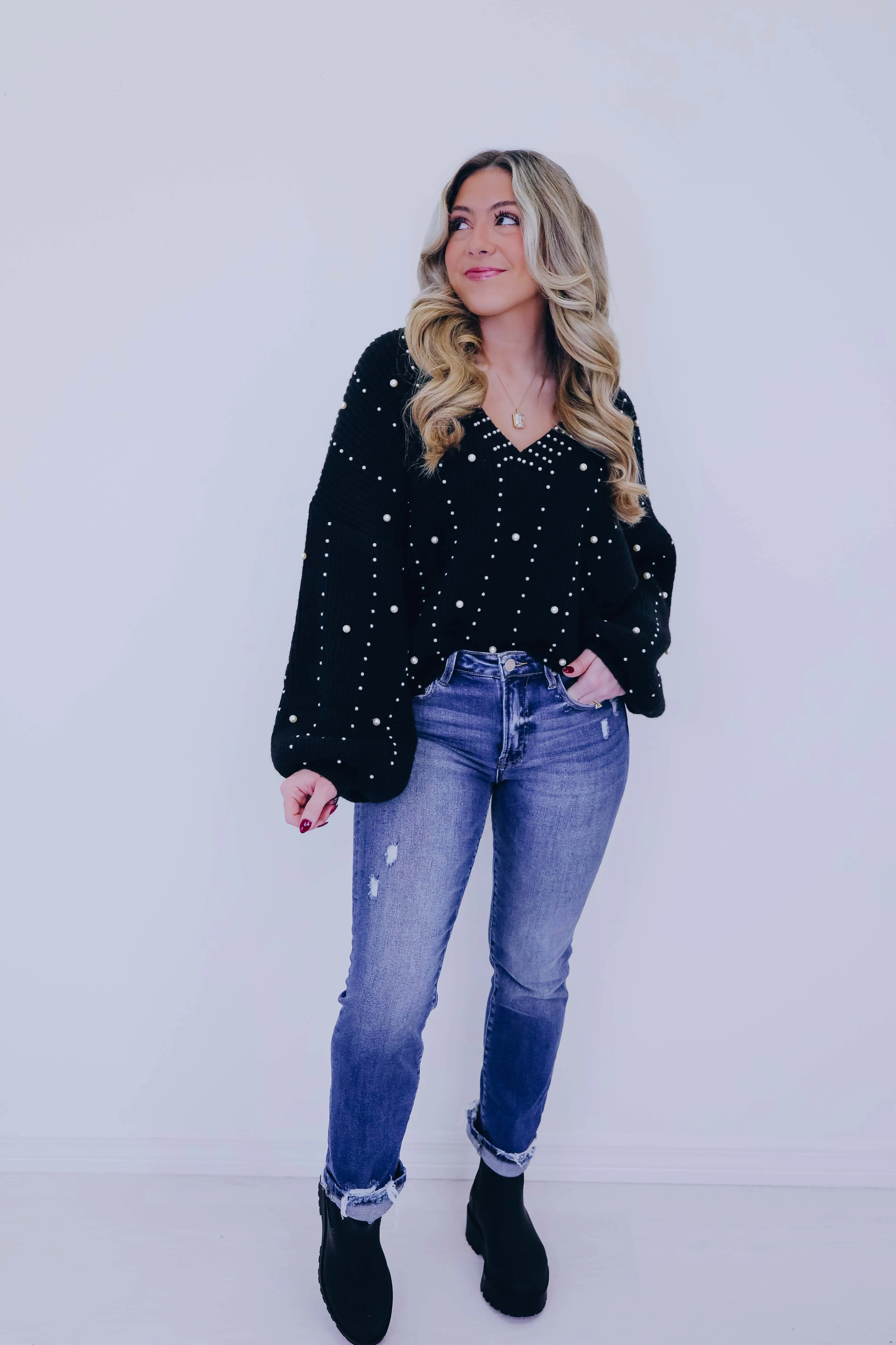 Over The Moon Pearl Sweater By POL - 3 Colors