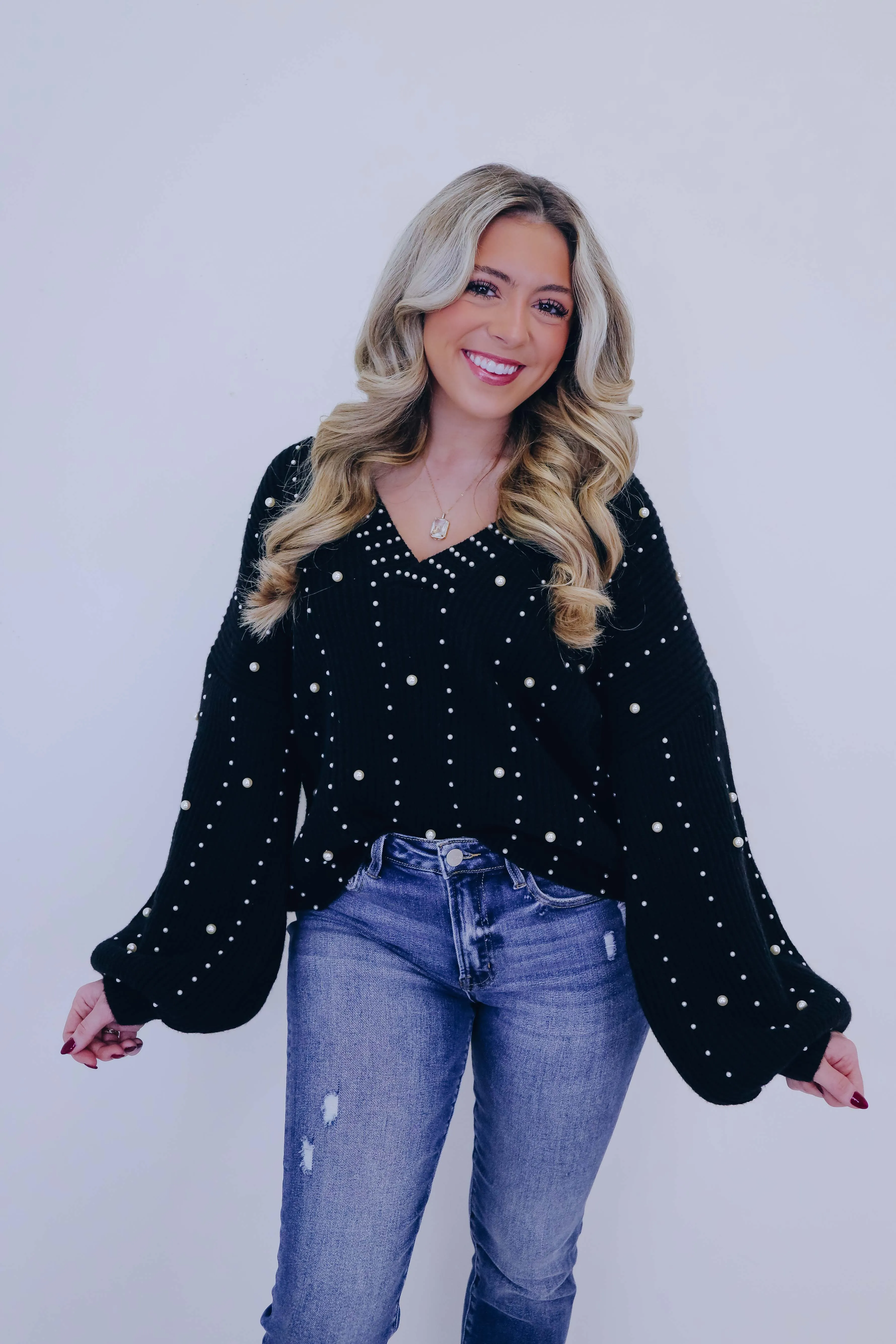 Over The Moon Pearl Sweater By POL - 3 Colors