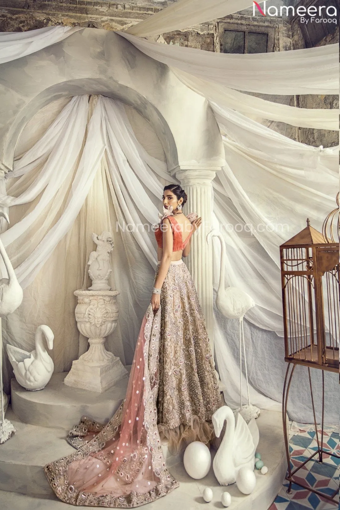 Pakistani Heavily Embellished Choli Lehenga Dress #BN889