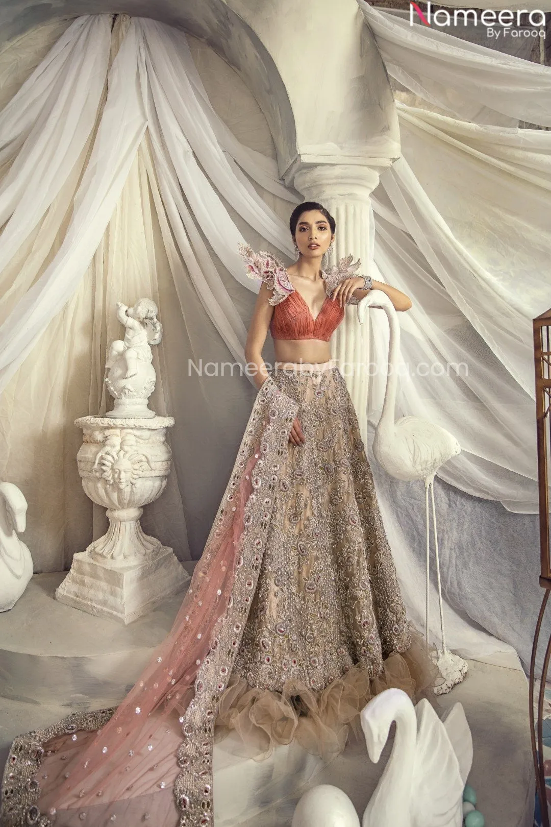 Pakistani Heavily Embellished Choli Lehenga Dress #BN889
