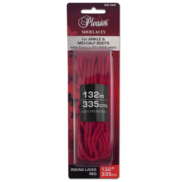 Pleaser Knee High Boot Shoe Laces - Red