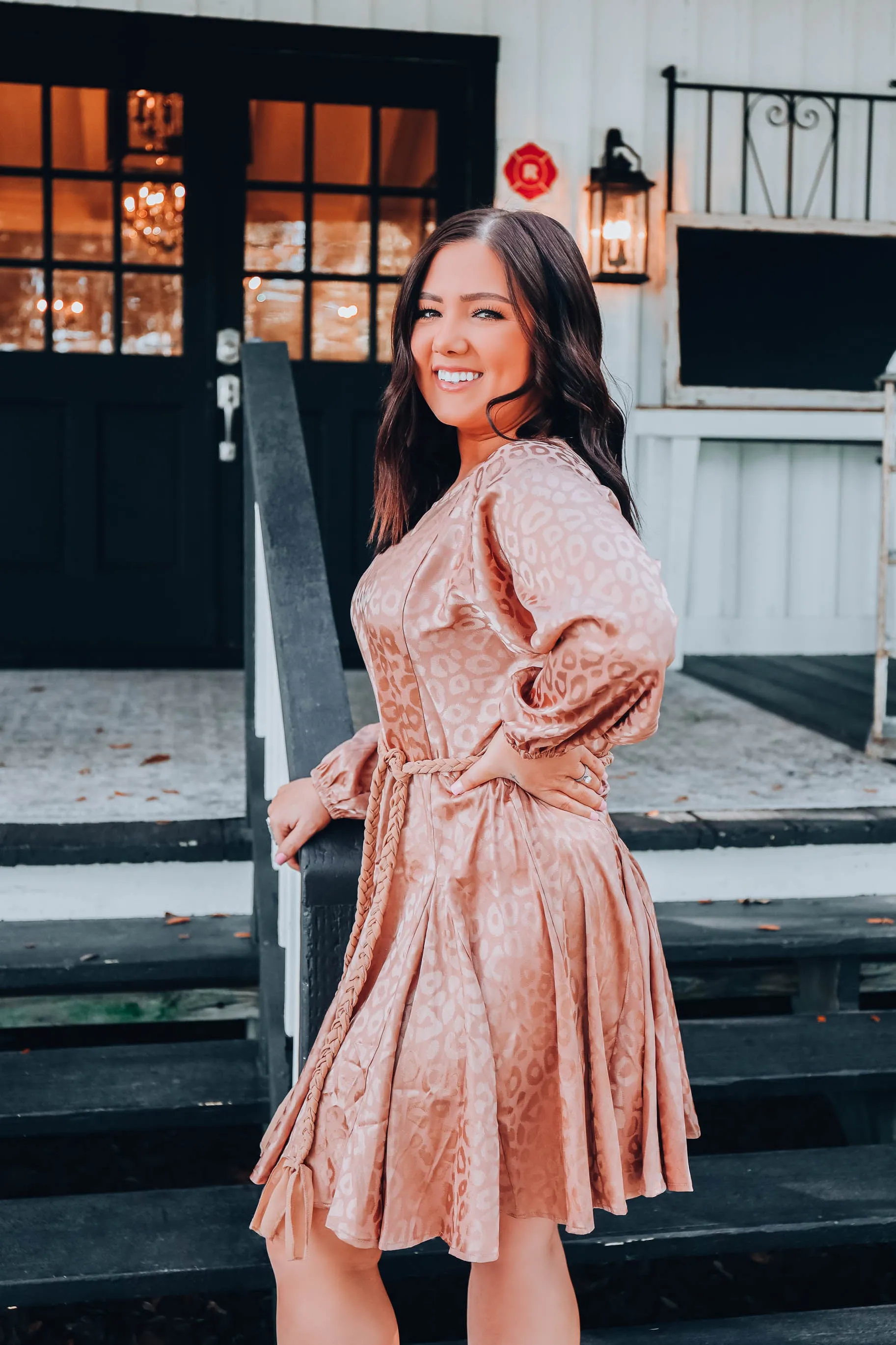 Posh Leopard Dress - Mocha S-3X