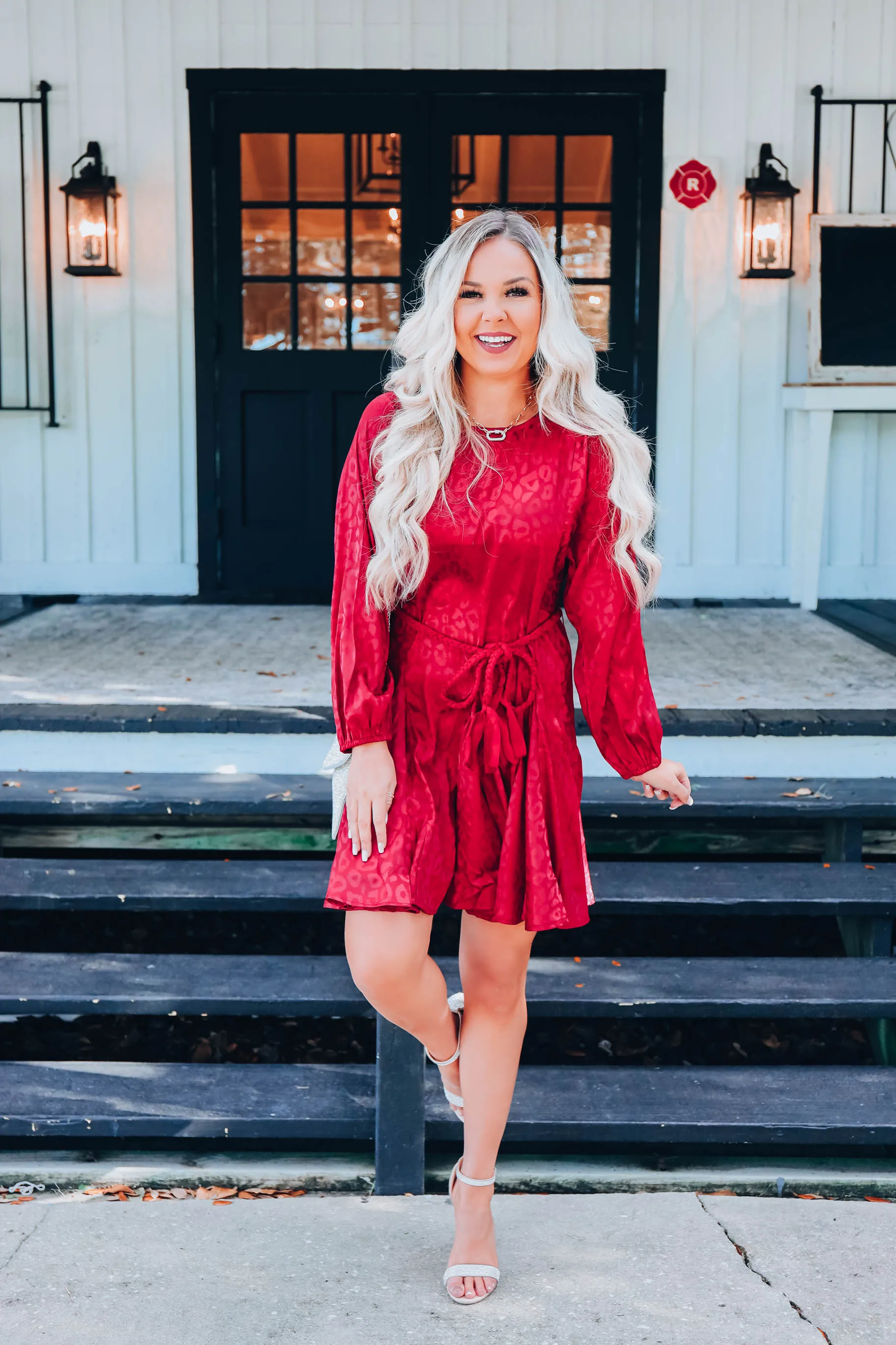 Posh Leopard Dress - Red S-3X