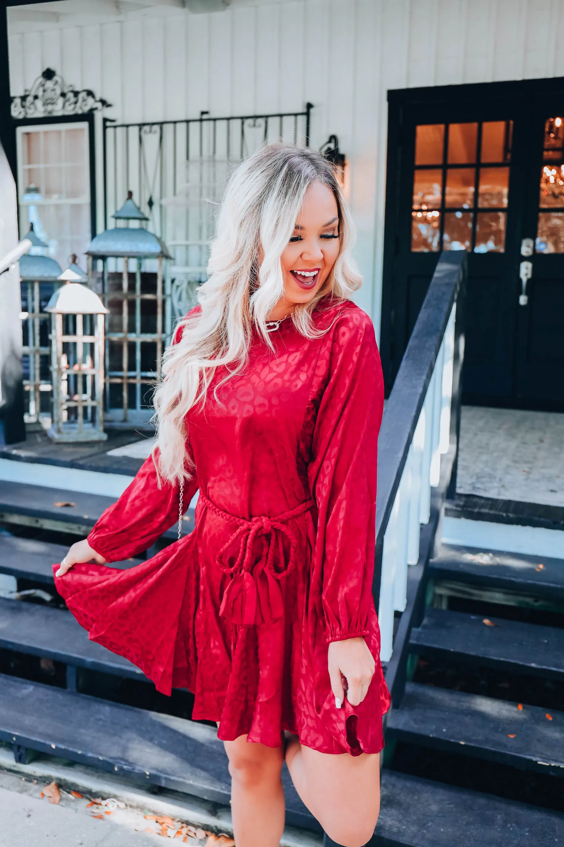 Posh Leopard Dress - Red S-3X